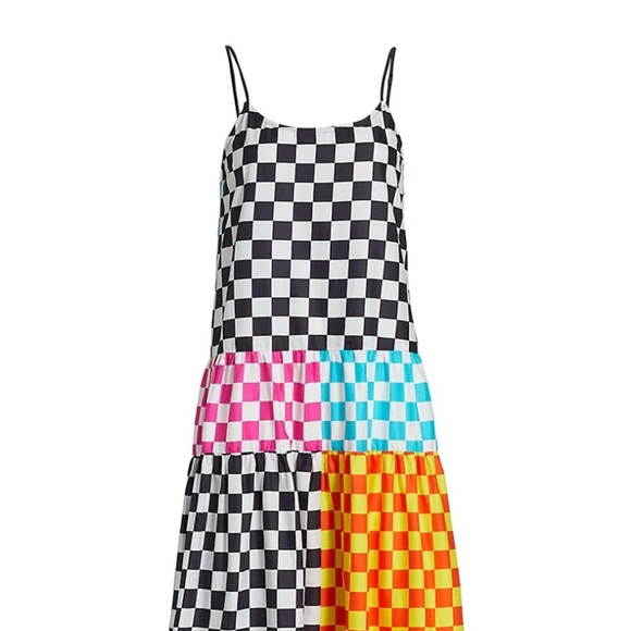 BRUCE GLEN MIXED CHECK TIERED MAXI DRESS - Picture 1 of 5